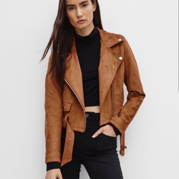 Aritzia Vegan Suede Moto Jacket with Removable Belt - Picture 4 of 4
